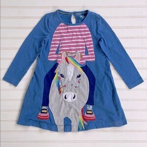MINI BODEN Fan Favorite Embroidered Appliqué Girl Riding Horse Dress